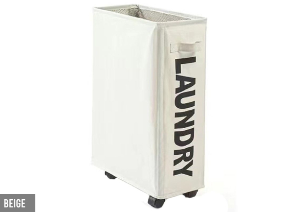 Foldable Washing Hamper with Four-Piece Wheels - Option for Four Colours & Two-Pack Available