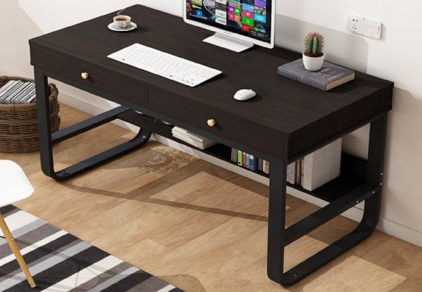 Argus Design Computer Desk with Drawers 120cm Black