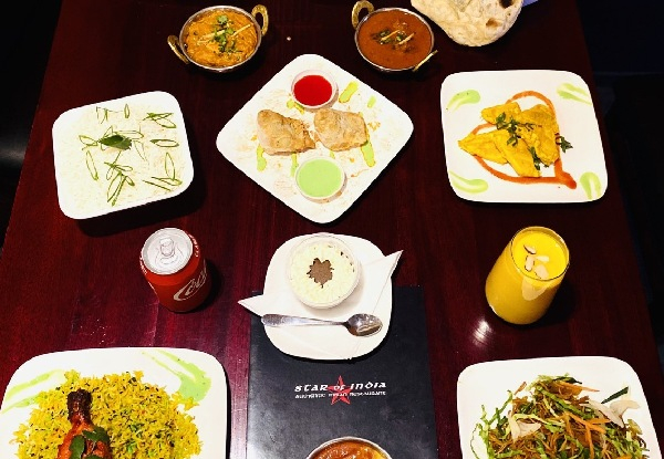 Indian Meal Combo incl. Any Curry, Rice, Naan, Pappadom Gulab Jamun & Mango Lassi - Option for Combo with a Can of Beer - Valid for Dine-In or Takeaway