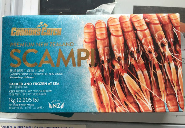 $89.90 for 2kg of Frozen NZ Ungraded Scampi Tails, or 1kg for $49.90 (value up to $178) - Auckland Pick-Up Only