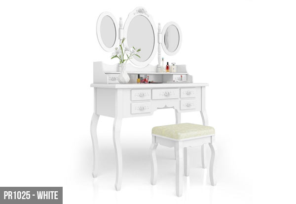 From $159 for an Elegant Dressing Table Available in Black or White