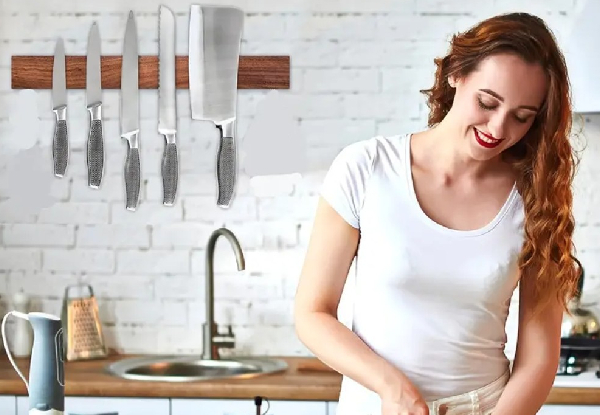Kitchen Magnetic Wooden Knife Holder