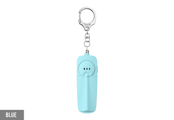 130dB Personal Alarm Keychain with LED Light - Seven Colours Available