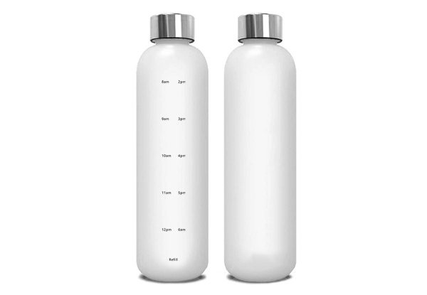 Water Bottle with Time Marker - Four Colours Available