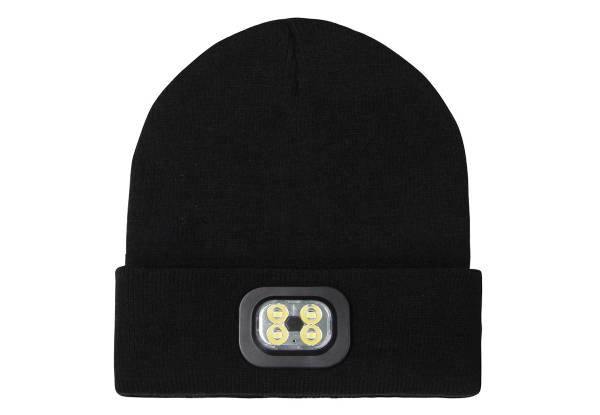 Beanie Hat with LED Light - Three Colours Available & Option for Two-Pack