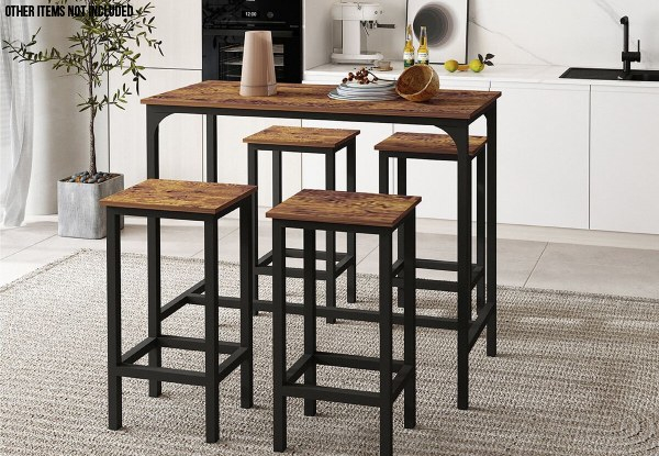 Five-Pieces Bar Table Set with Four Stools