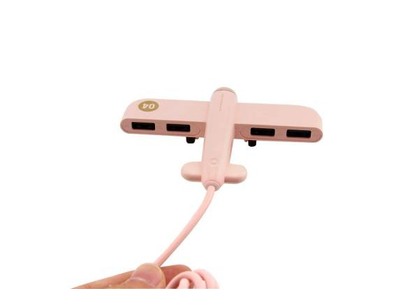 Lightweight Aircraft Plane Shape Four-Port USB Hub - Available in Three Colours