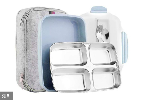 Stainless Steel Lunch Box with Thermal Bag - Two Styles Available & Option for Two
