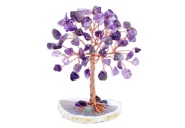 Crystal Tree on Agate Slice Base Money Tree - Four Colours Available