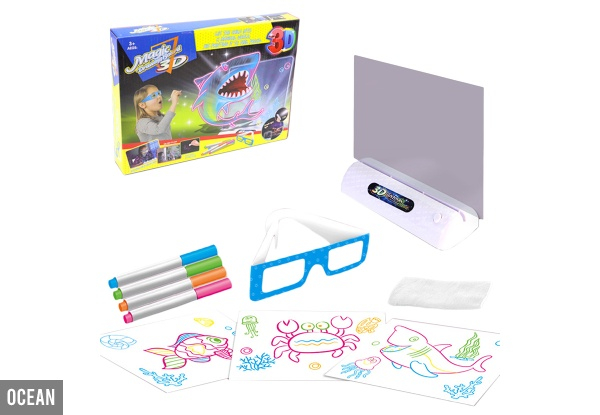 3D Fluorescent Drawing Writing Board Kit - Three Styles Available & Option for Two