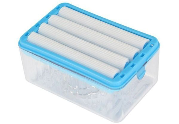 Two-in-One Soap Dish & Sponge Holder with Bubble Forming Rollers - Four Colours Available