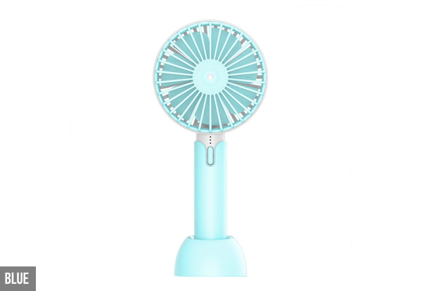 Rechargeable Handheld Mini Fan with Stand - Four Colours Available