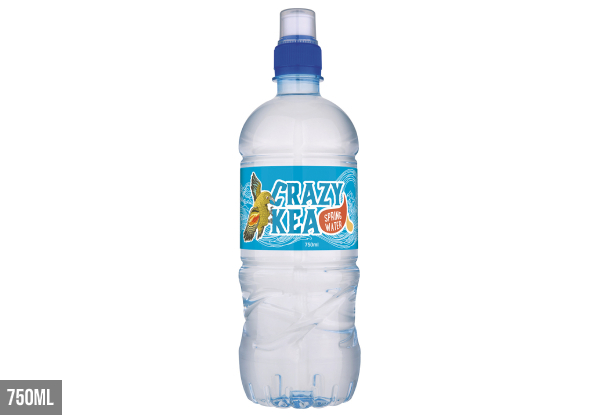 12-Pack of Crazy Kea NZ Spring Water 750ml - Option for 15-Pack of 350ml