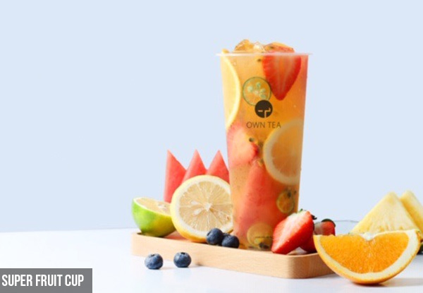 Deliciously Fresh Fruit Tea - Options for Milk Tea, Cream Topping & Multiple Flavours Available