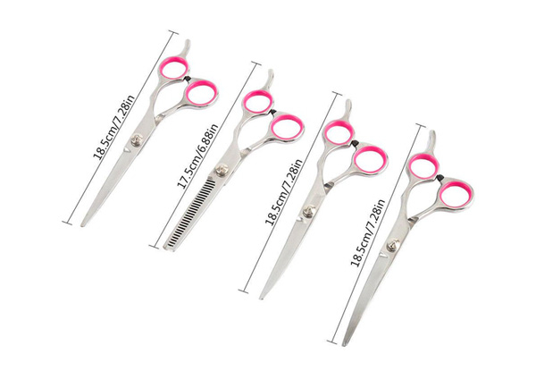 Four-Pack of Pet Grooming Scissors with Comb
