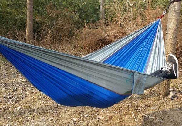 Two-Person Lightweight & Portable Nylon Hammock Range - Five Colours Available with Free Delivery