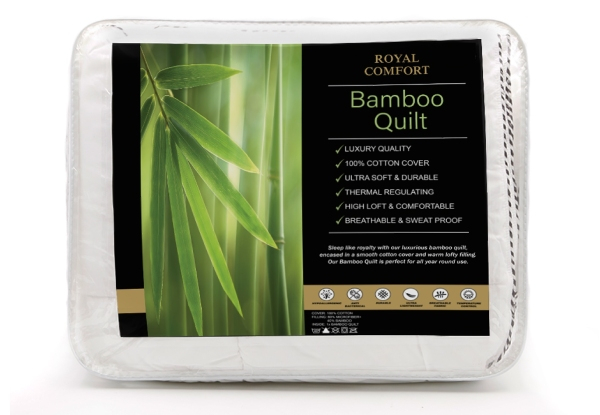 Royal Comfort 250GSM Luxury Bamboo Quilt - Four Sizes Available
