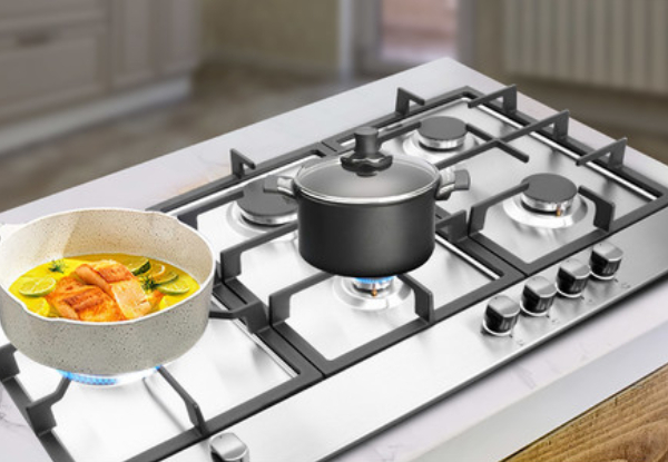 87cm Maxkon Five-Burner Gas Cooktop Stove with Stainless Steel Surface