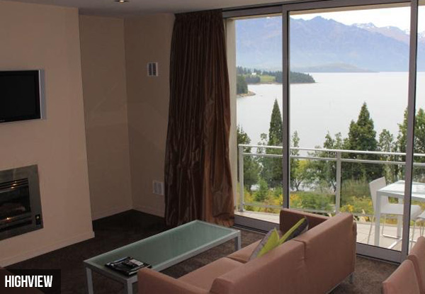 Per-Person Twin-Share Fly/Stay Queenstown Package at Four Star Alpine Suites or Highview Apartments incl. Spa Access, BBQ & More - Option for Three Nights