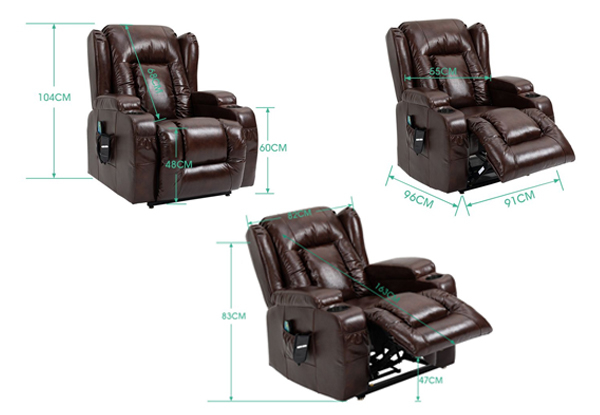 Electric 8 Point Heated Vibrating Massage Recliner Chair