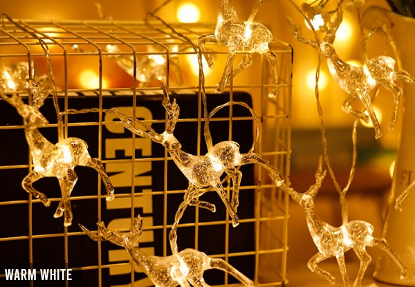 Indoor Christmas LED Elk String Light - Two Colours Available & Option for Two