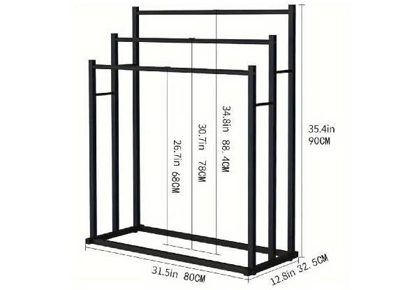 Freestanding Three-Tier Metal Towel Rack