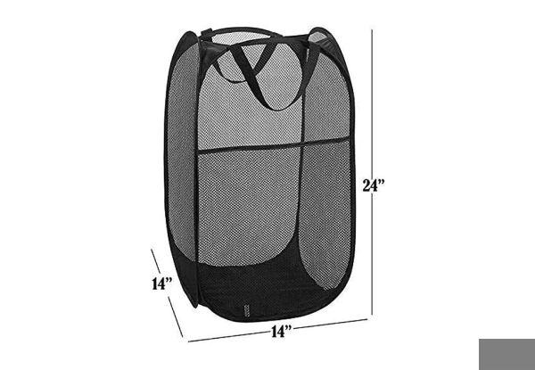 Mesh Pop-Up Laundry Basket with Handle