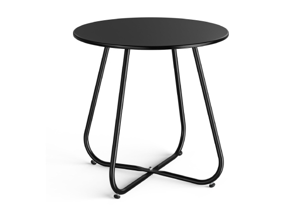 Steel Frame Round Side Coffee Table - Two Colours Available