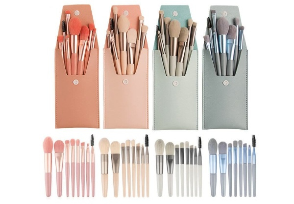 Eight-Piece Makeup Brush Set - Four Colours Available