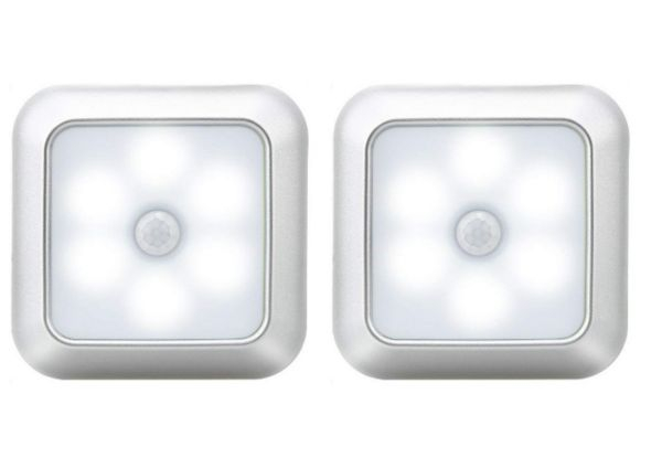 Two-Pack LED Motion Sensor Night Lights - Available in Two Colours & Option for Four-Pack