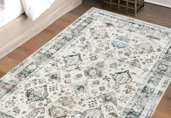 Marlow Washable Vintage Short Pile Floor Rug - Four Sizes Available