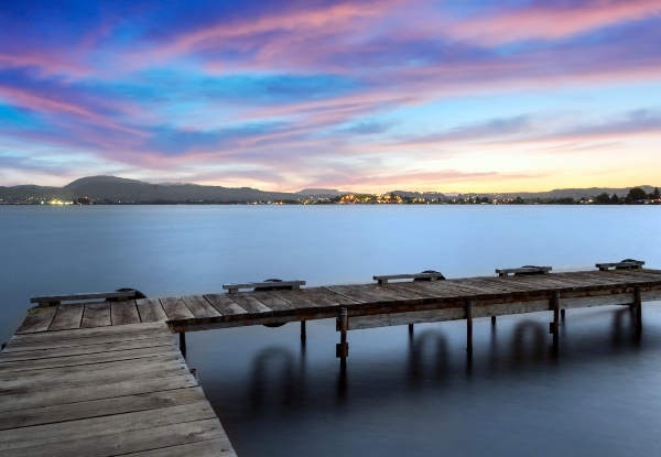 One-Night Luxury Rotorua Getaway for Two at a 5-Star Lakefront Boutique Hotel incl. Breakfast Basket Delivered to Room, Late Checkout & WiFi - Options for Pool View or Premium Lakefront Room, Two Nights & Four People