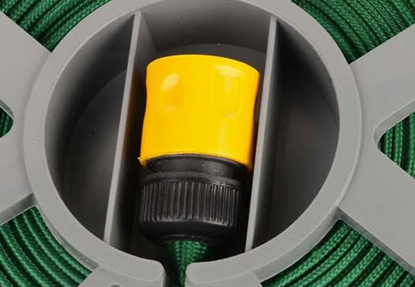 15-Metre Flat Garden Hose with Seven-Function Spray Nozzle