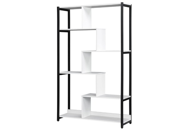 LUXSUITE Six-Tier Wooden Bookshelf