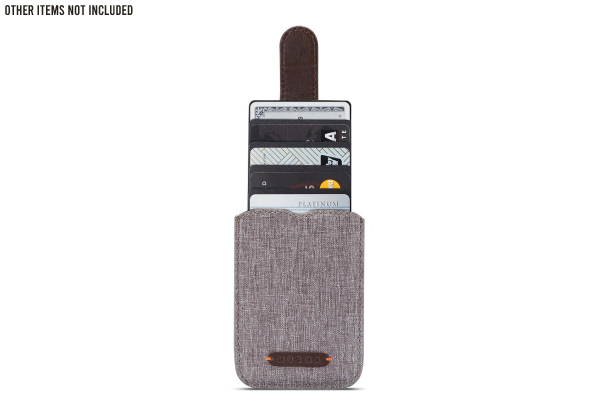Canvas Leather Card Holder with Adhesive Back - Three Colours Available