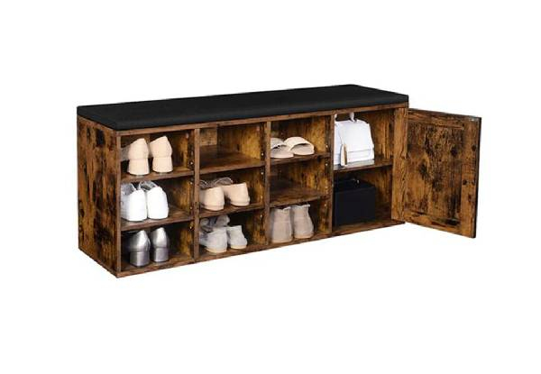 Vasagle Wooden Shoe Bench with Storage Compartment