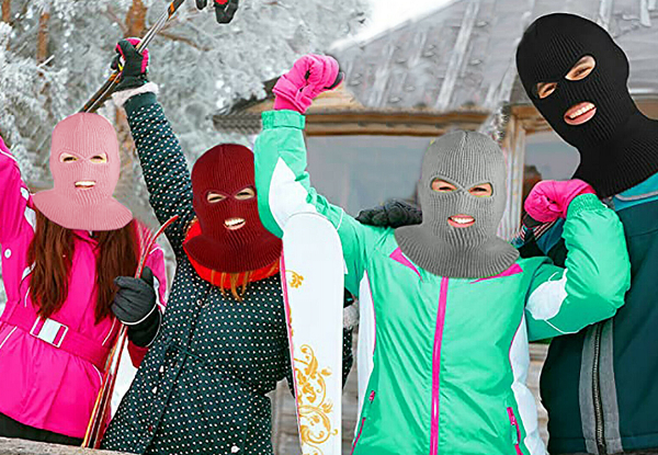 Three-Hole Full Face Ski Mask - Available in Five Colours & Option for Two