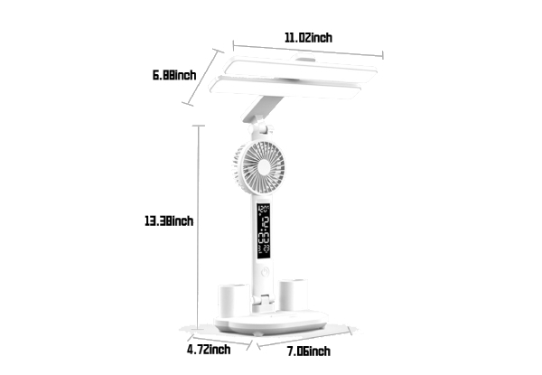 Foldable LED Desk Lamp with Fan