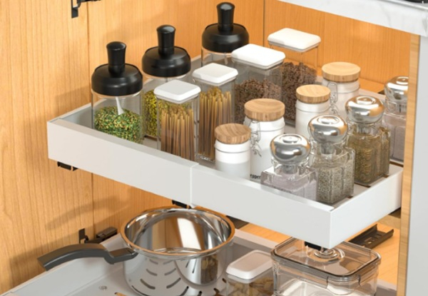 Expandable Pull-Out Cabinet Organiser - Two Colours Available
