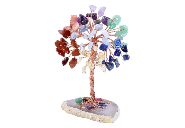 Crystal Tree on Agate Slice Base Money Tree - Four Colours Available
