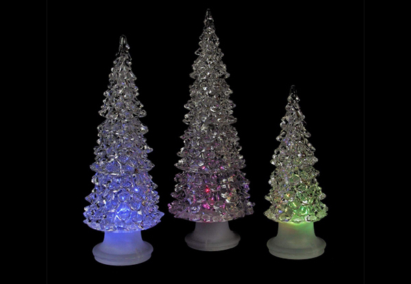 Three-Pack of LED Colour Changing Christmas Trees