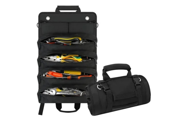 Portable Tool Storage Box with Two Detachable Zipper Pouch - Three Colours Available