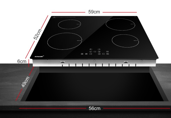 Vitro Ceramic Glass Cooktop with Four Elements