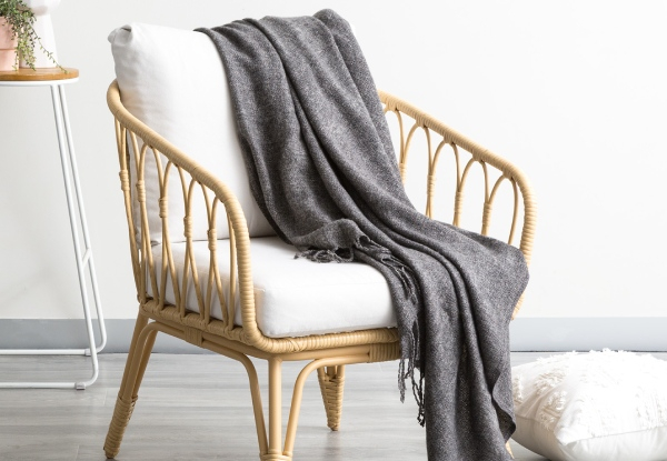 Cloud Linen Lygon Wool Acrylic Throw - Two Colours Available