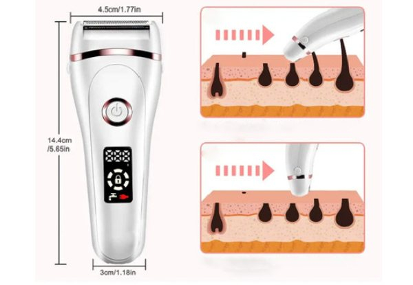 Rechargeable Electric Shaver with LCD Display - Two Colours Available