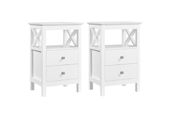 Two-Piece Bedside End Table Nightstand - Two Colours Available