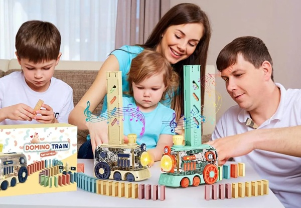 200-Piece Automatic Dominoes Train Set with Light & Sound - Two Colours Available