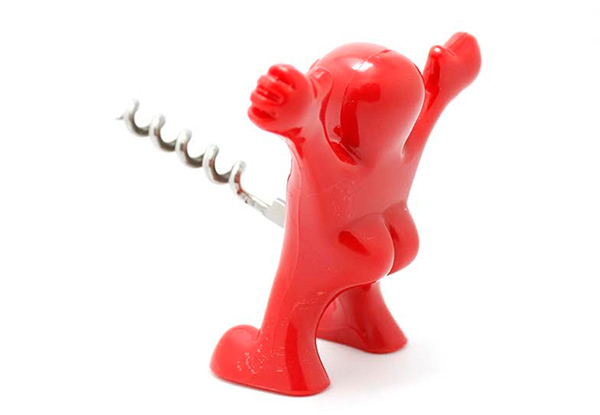 Three-Piece Happy Man Wine Bottle Opener, Stopper & Corkscrew with Free Delivery