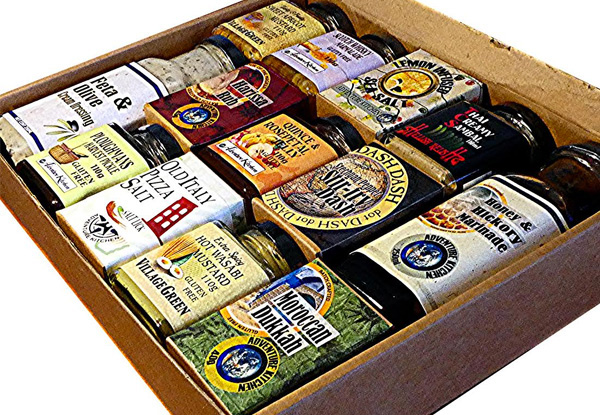 Nelson Naturally Mega Box “Treat Set” of Gourmet Condiments, Spices, Salts, Sauces and Marinades