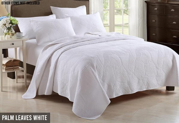 Three-Piece King/Super King Luxury Quilted 100% Cotton Coverlet Set - 10 Designs Available